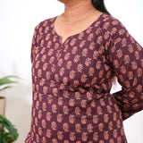 Maroon plus cotton kurti