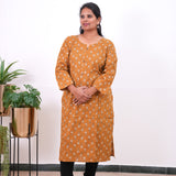 Mustard plus cotton kurti