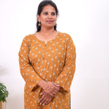 Mustard plus cotton kurti