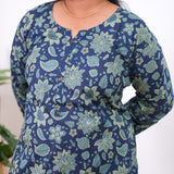 Midnight blue plus cotton kurti
