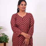 Dark maroon plus cotton kurti