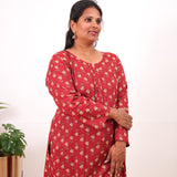 Red plus cotton kurti