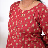Red plus cotton kurti