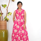 Orchid cotton shirt dress(attached sleeves)