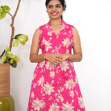 Orchid cotton shirt dress(attached sleeves)