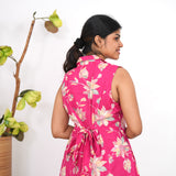 Orchid cotton shirt dress(attached sleeves)