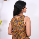 Radhi cotton waist dress-Mustard