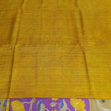 Magenta semi tussar saree with contrast blouse