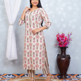 Beige and peach cotton suit set