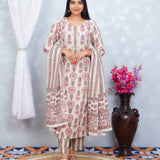 Beige and peach cotton suit set