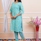 Turquoise Cotton Co-ord set