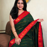 Green madurai cotton sungudi saree