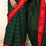 Green madurai cotton sungudi saree