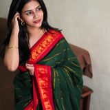 Green madurai cotton sungudi saree