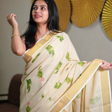 Vaazhai linen saree