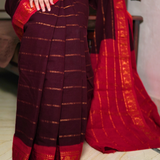 Maroon madurai cotton sungudi saree