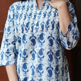 Indigo cotton short kurti