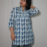 Indigo cotton short kurti