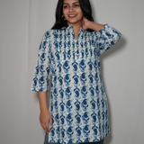 Indigo cotton short kurti