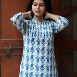 Indigo cotton short kurti