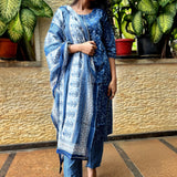 Indigo cotton suit set