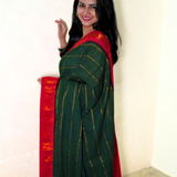 Green madurai cotton sungudi saree