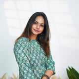 Forest green cotton kurti