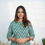 Forest green cotton kurti