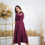 Violet cotton midi dress