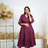 Violet cotton midi dress