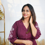 Violet cotton midi dress