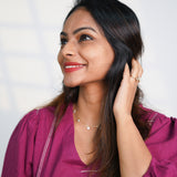 Magenta cotton midi dress