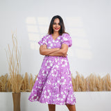 Lavender floral midi dress