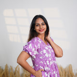 Lavender floral midi dress