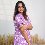 Lavender floral midi dress