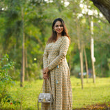Beige angrakha style long dress