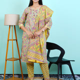 Lime yellow Cotton Suit set