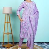 Purple cotton suit set