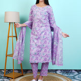 Purple cotton suit set