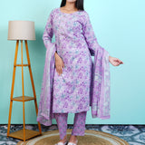 Purple cotton suit set