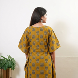 Mustard lotus cotton kaftan