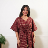 Maroon butta cotton kaftan