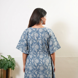 Powder blue marigold cotton kaftan