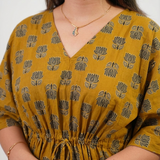 Mustard lotus cotton kaftan