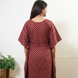 Maroon butta cotton kaftan