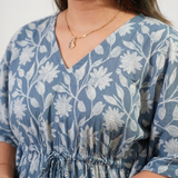 Powder blue marigold cotton kaftan