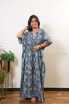 Powder blue marigold cotton kaftan