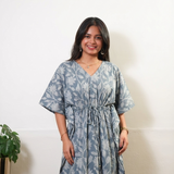 Powder blue marigold cotton kaftan