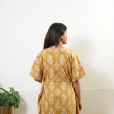 Pastel yellow cotton kaftan