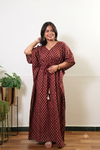 Maroon butta cotton kaftan
